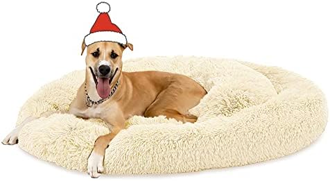 OYANTEN Dog Bed for Medium Dogs Round Calming Donut Large Pet Beds for Medium Dog