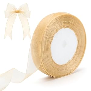 Yadiana Champagnerfarbenes Organzaband Geschenkband