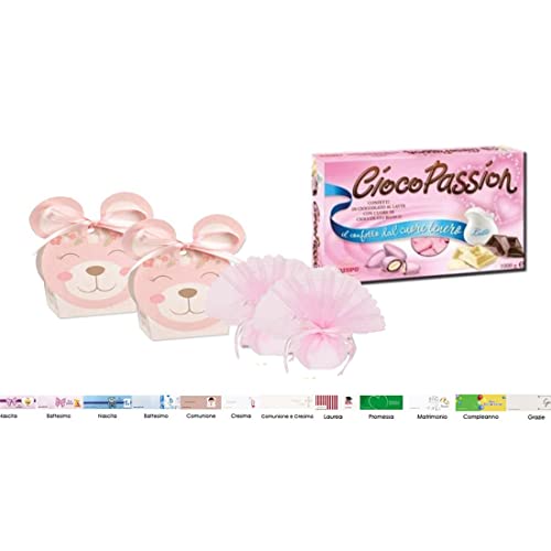 Kit Scatoline Portaconfetti Orsetto Pon Pon (40 pz...