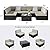 VITESSE Patio Furniture Sets All Weather Outdoor Sectional Sofa Manual Weaving Wicker Rattan Patio Conversation Set with Cushion and Glass Table (7 Pieces, Beige)