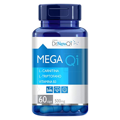 Mega QI L-Triptofano + L-Carnitina + Vit. B3 500mg 60 Cápsulas - Upnutri - 02un
