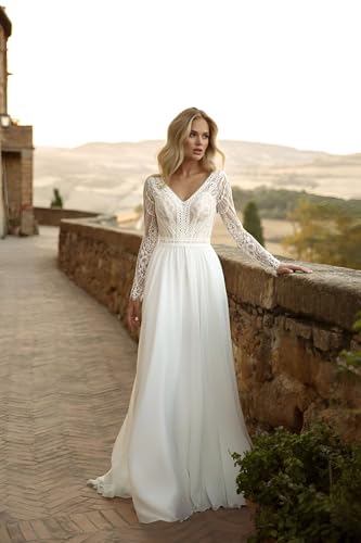 Lace Wedding Dresses for Bride 2025 Long Appliques Mermaid Simple Boho Beach Bridal Dresses for Women4