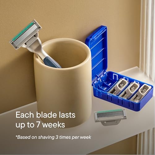 Harry's Plus Razor Shaving Kit for Men - Premium Handle and 3 Razor Blade Cartridges - Advanced Pivoting System - Moss - 2