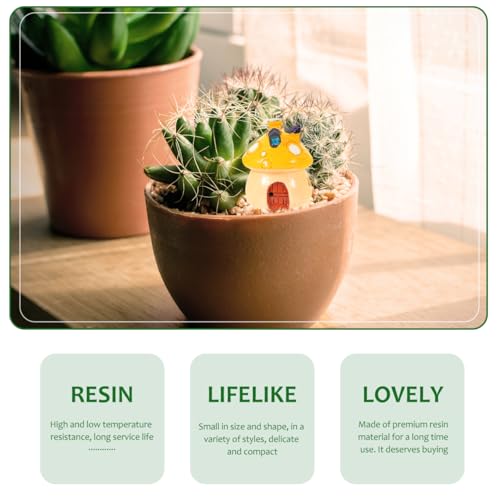 Image of BESPORTBLE 6pcs Mini Mushroom House Figurines for Fairy Garden, Resin Micro Landscape Decor, Assorted Colors, Ideal for DIY Bonsai and Office Decoration