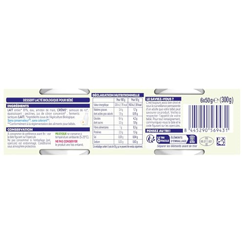 Dessert Bébé Bio Dés 4/ Nature Bio P'tit Brasse 6 Pots De 50g - vue 3