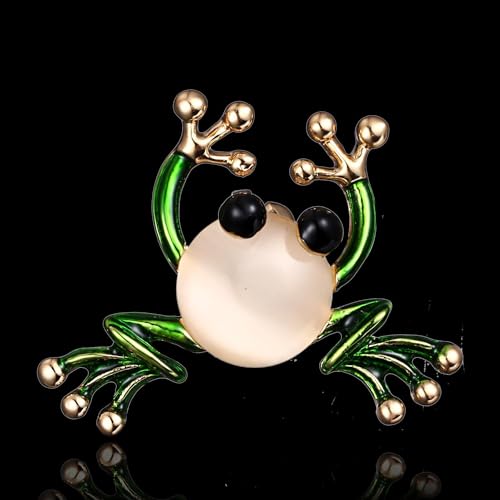 Image of coadipress Frog Brooch Pins for Women Men Cute Frog Insect Brooch Colorful Wedding Brooch Fashion Jewelry Gift