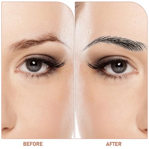 PATKAW 6 Sheets Eyebrow Tattoo Stickers: 6D Black Peel Off Eyebrow Sticker for Eyebrow Grooming Shaping - Image 4