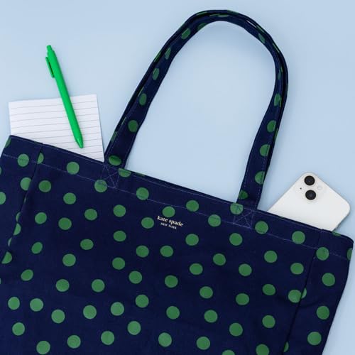 kate spade new york Cute Canvas Tote Bag for Women, Canvas Beach Bag, Tote with Pocket, Sonnet Dot 5