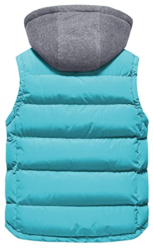 Pursky Kids Thicken Puffer Vest Warm Winter Coat Hooded Puffy Jacket Quilted Winter Outerwear Blue 10-12 #TOP1