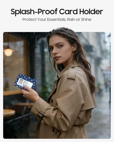 Image of FINTIE Slim Minimalist Front Pocket Wallet RFID Blocking Credit Card Holder | Card Cases with ID Window for Men Women, navy heart