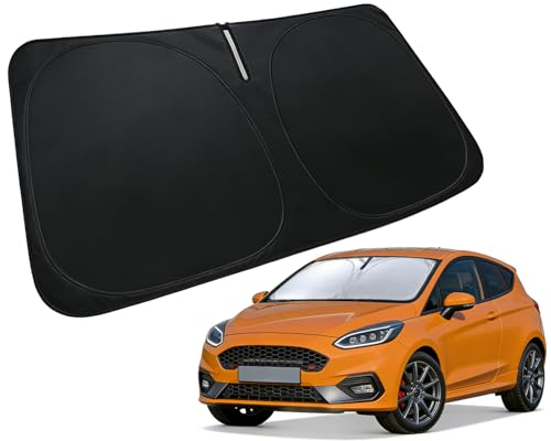 Image of Windshield Sun Shade for 2017-2023 Ford Fiesta Accessorie | Car Front Window Shade & Heat Shield, 240T Sunshade Sun Visor Protector Blocks UV Rays & Keeps Car Cooler