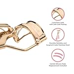 Eyelash Curler - 24K Gold-Plated Stainless Steel Precision Eye Lash Curler for Lush, Luxurious Lashes - Silicone Eyelash Curler Pads, Ergonomic Cushioned Handles - with Replacement Pads - Image 3