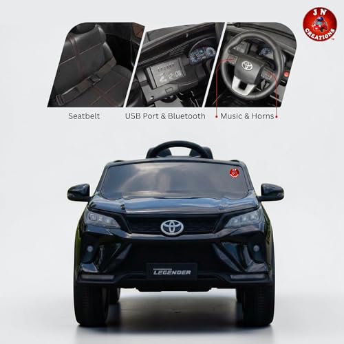 Image of 12V Fortuner Legender Kids Ride On M-7588 Car | 6V Dual Motor | Remote Control | LED Lights | Music & Bluetooth (Black)