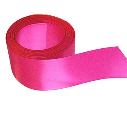 Hot Pink Satin Ribbon 50mm Wide 3 Meters for Gifts Wrap, Party, Sew, Events, Decorations, Dress, Bows, Crafts, Cars, Floral