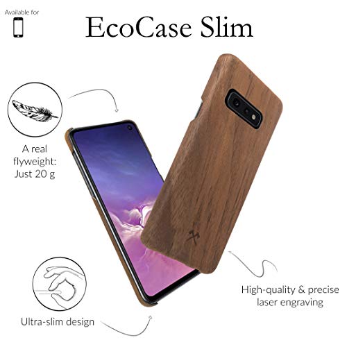 Woodcessories - Case compatible with Samsung Galaxy S10e of real wood, EcoCase Slim Series (Walnut)