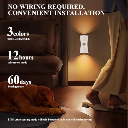 LED apliques de pared con sensor de movimiento batería recargable iluminación sin cables interior 6