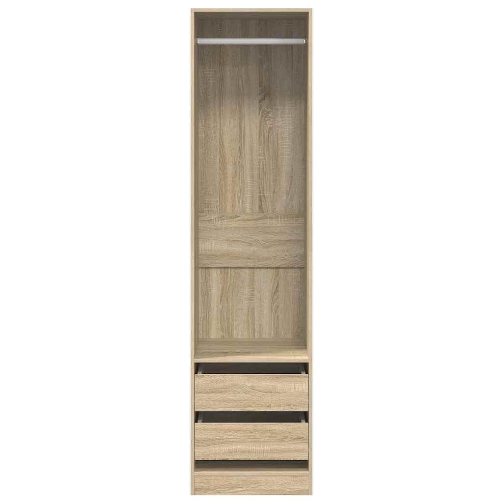 vidaXL Armario con Cajones Contrachapada Casa Hogar Bricolaje Decoración Diseño Mobiliario Mueble Ropero Guardarropa 50x50x200 cm Color Roble Sonoma
