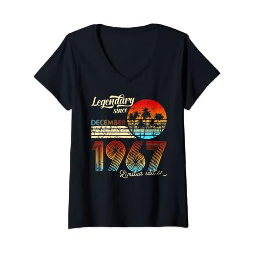 Mujer Legendario De Cumpleaños Desde Diciembre De 1967 Regalo Camiseta Cuello V
