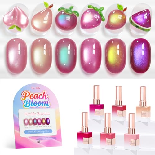 Double Rhythm Cat Eye Gel Nail Polish Set of 6