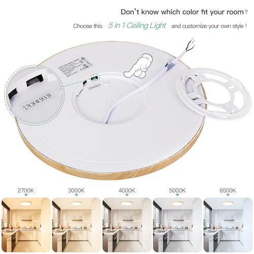 Image of Brightever 12 Inch LED Flush Mount Ceiling Light Fixture, Dimmable, 3200LM