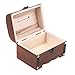 Wooden Treasure Chest Vintage Keepsake Box Piggy Bank Decorative Jewelry Box with Lock for Home