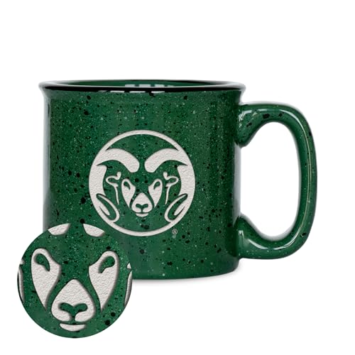 Rico Industries NCAA Colorado State Rams Speckle 12oz Laser Engraved Campfire Mug
