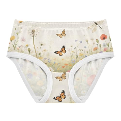 Cotton Briefs Elastic Waistband Panties Comfort Underwear for Toddler in Sizes 2T,3T, 4T, 5T, 6Y and 8Y