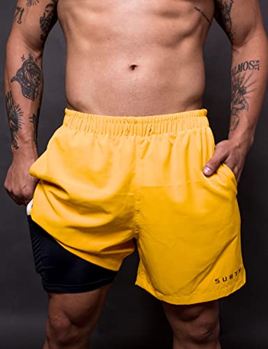 Bermuda Masculina Corrida Treino Academia Musculação 2 em 1 Surty Athletic Code