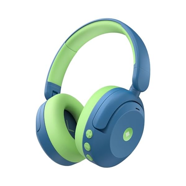 iClever BTH20 Active Noise Cancelling Headphones for Kids, 60H Play Time,Type C Fast Charging, Safe Volume 80dBA, Bluetooth5.4, Award-Winning Kids Headphones Wireless for iPad Tablet Airplane, Blue