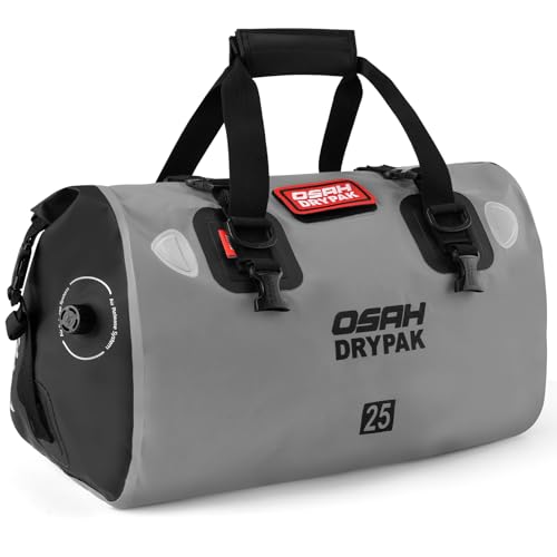 Waterproof Duffel Bag - Motorcycle Dry Bag Tail Bag with Large Storage Space, Waterproof Luggage Duffle Bags with Outer Mesh Zipper Pocket for Camping, Kayaking, Fishing & Traveling
