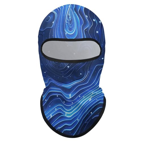 Balaclava para hombre y mujer, máscara para esquí con diseño azul eléctrico, cubreboca completo para ciclismo miniatura 7