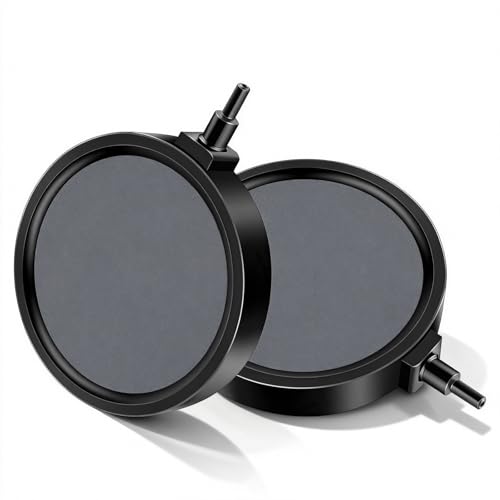 CVASNF Lot de 2 Aquarium Pierre a Air, 10 cm Bulleur Aquarium Diffuseur Air Aquarium Disque Diffuseur d'oxygène pour Aquariums Hydroponie