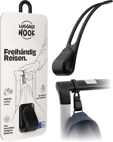 Luggage Hook - Accesorios originales viaje sostienen chaquetas y bolsos hasta 8 kg, viajes manos libres con este accesorio imprescindible para equipaje de mano