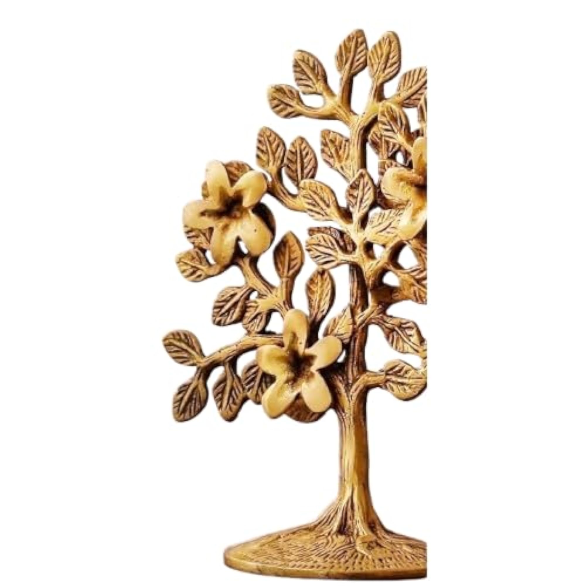 Decorative Metal Tree Sculpture with Flowers