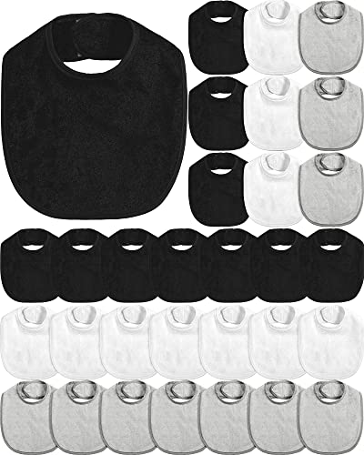 Image of JaGely 30 Pack Baby Muslin Bandana Bibs Multicolor Solid Unisex Waterproof Feeder Adjustable Newborn Teething and Drooling