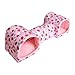 Leefasy Hamster Tunnel Bed Tube Habitat Spacious Play Toy Nest Hideout Guinea Pigs Tunnel Hide Toy for Dwarf Sugar Glider Rats, Pink Strawberry
