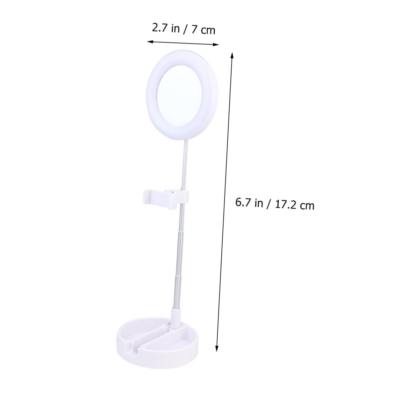 GALPADA Lampada da Tavolo LED ad Anello per Selfie e Trucco con Supporto Regolabile per Cellulare Luce Bianca Multifunzionale per Video Fotografia e Streaming Live