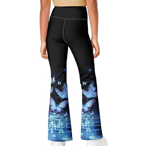 Butterfly Girl's Leggings Cross High Waisted Flare Pants Yoga Bootcut Pants Full Length Bell Bottoms4