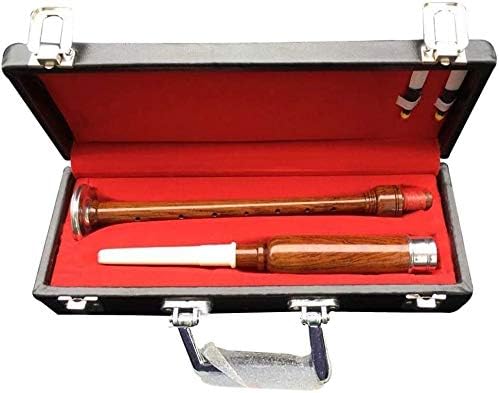 Scottish Highland Bagpipes Practice Chanter With Hard Box (Brown & White)