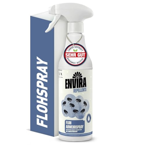 Envira Flohspray für Wohnung & Möbel 500 ml - Hochwirksames Abwehrspray gegen Flöhe - Flohmittel mit Langzeitwirkung - Anti Floh Spray mit dezentem Zitrusduft, geruchsarm