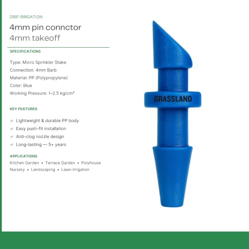 Image of Grassland 4mm Micro Tube feeder line pipe Pin Connectors Punch Tool Dripper Sprinklers 1 /4 Inch Emitters Drip irrigation kits accessories lateral fitting (50m+100pin+50Reddriper+2punch)