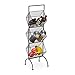 Relaxdays Scaffale Autoportante per Cucina, Bagno, 3 Cestini Inclinati, Versatile, HLP 95,5x28,5x27,5 cm, Metallo, Nero, 1 pz
