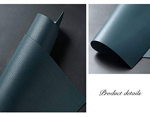 Set de table rectangulaire en cuir bleu et gris résistant - Lot de 4