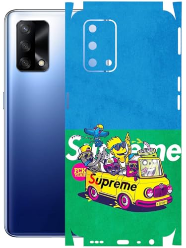 Image of AtOdds - Full Body Back Screen Guard Protector Film - Lamination Wrap Skin Sticker Compatible with Oppo F19 | Scratchproof Matte Finish (Simps)