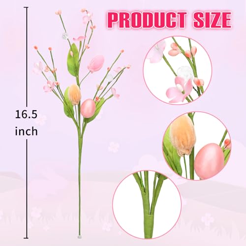 ROSELEAF-Easter-Decorations-5pcs-Pastel-Easter-Eggs-Flowers-Artificial-Easter-Stems-Spring-Floral-Pick-Decor-for-Home-Vase-Table-Centerpieces ROSELEAF Easter Decorations 5pcs Pastel Easter Eggs Flowers Artificial Easter Stems Spring Floral Pick Decor for Home Vase Table Centerpieces
