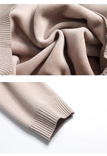 Winter Men's Thick Warm Knitted Sweater Round Neck Solid Color Casual Pullover Sweater 7