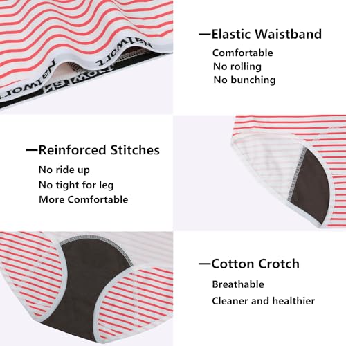 Nalwort Teen Girls Period Panties Cotton Leakproof Menstrual Underwear for First Period Starter