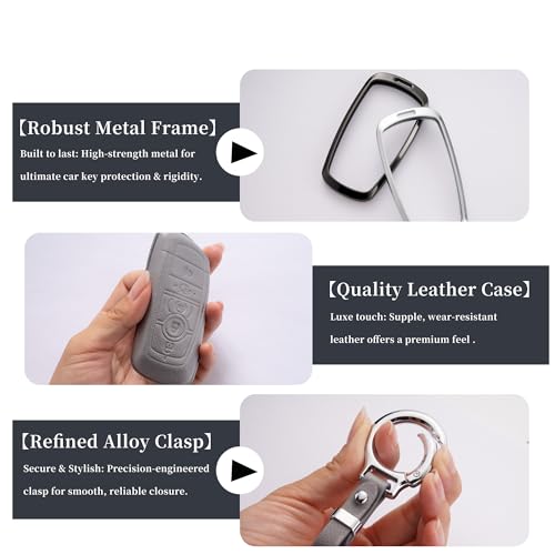 Qunzes for Toyota Flip Key Fob Cover with Keychain Compatible with Toyota Fortuner Tundra Camry Corolla (GREY) by Qunzes - Used condition - Image 4