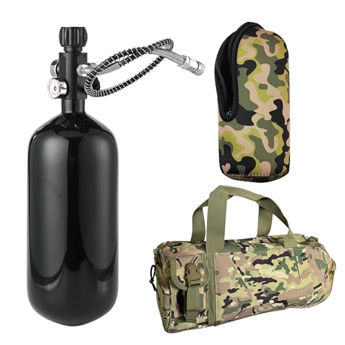 Orctac DOT 98ci 4500Psi Carbon Fiber Paintball Tank with Dual Gauge Valve