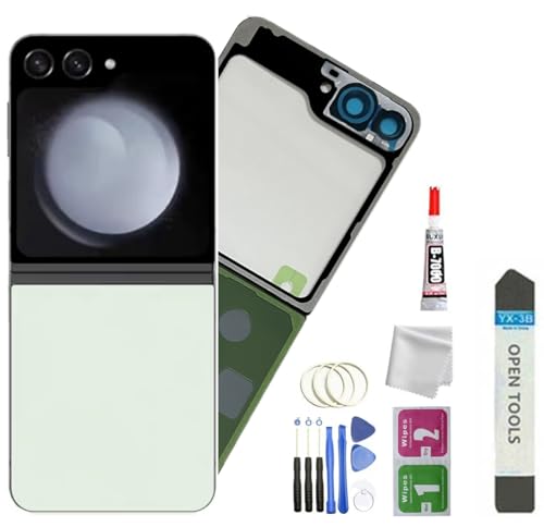 Ruban adhesif et verre arriere Galaxy Z Flip 5 vert menthe pour smartphone